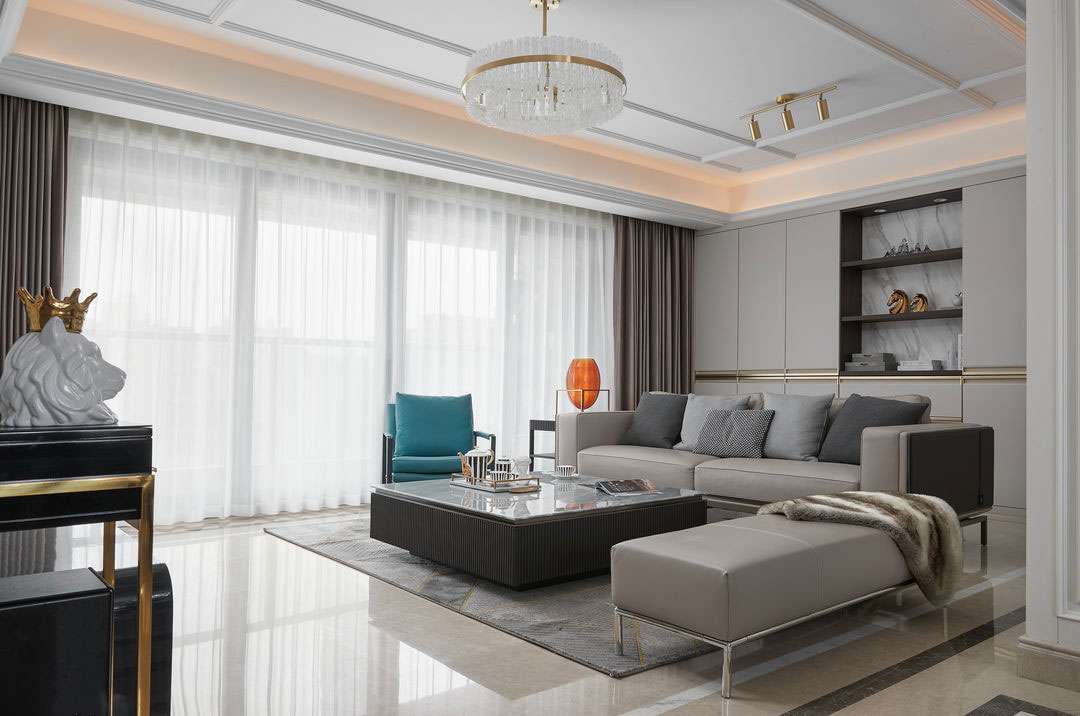 丰城玉龙明珠102平米现代轻奢三居室装修设计效果图
